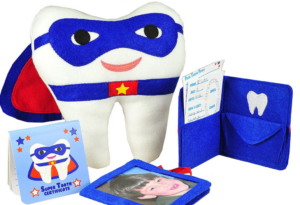 Super Man Tooth Fairy Pillow Blue and Red