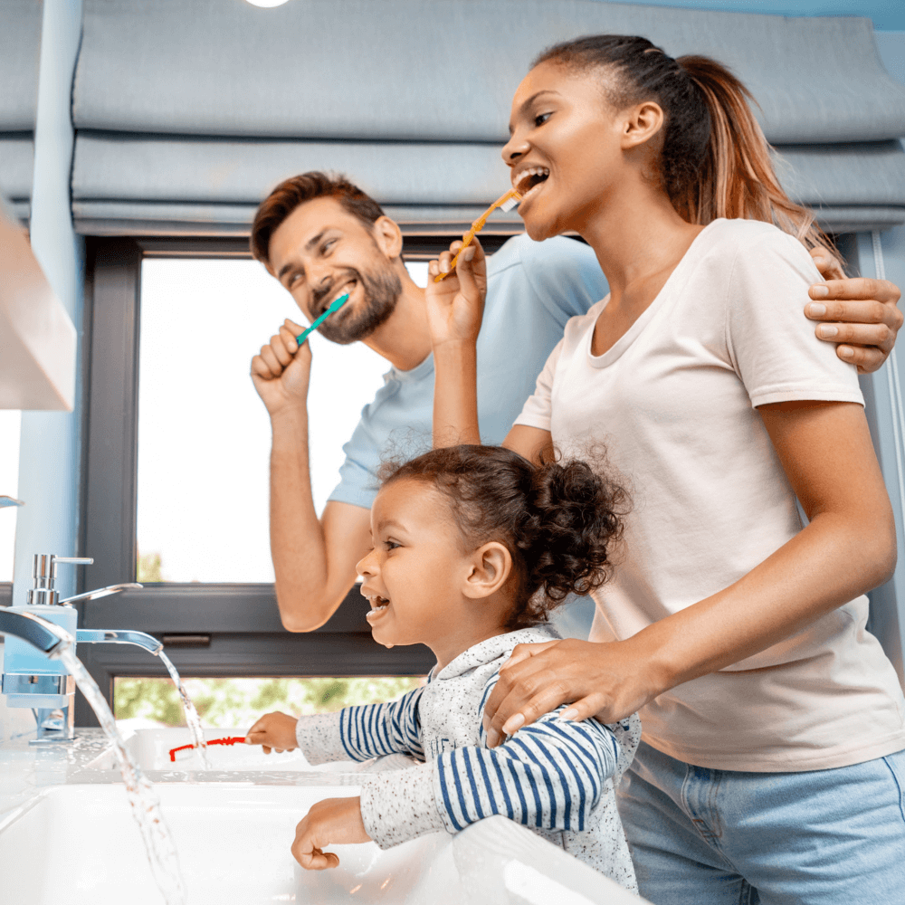 Family Brushing Multiracial