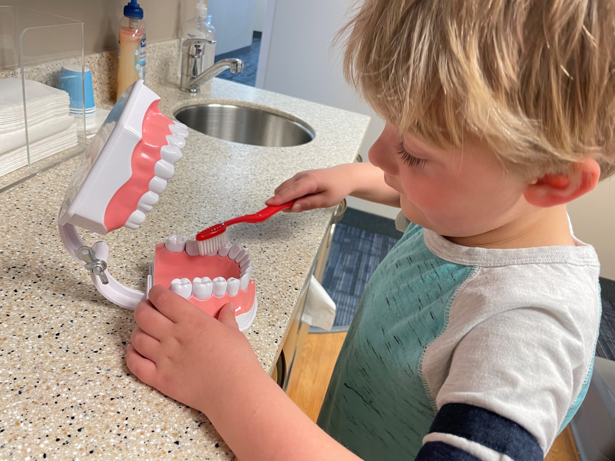 Miles Brushing teeth