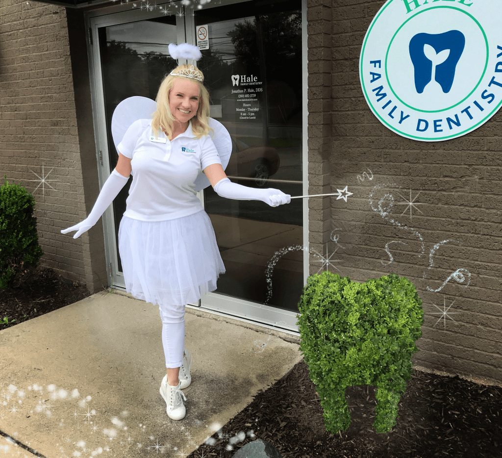 The tooth fairy visits Hale Dental for a child's first dental exam at the pediatric dentist office.